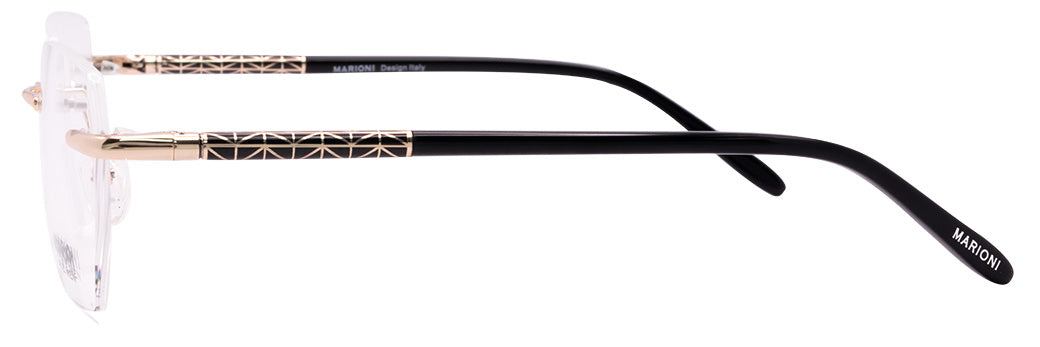 Lentes oftálmicos para hombre, sin marco, de tres piezas, oro negro