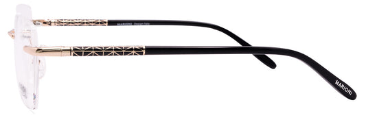 Lentes oftálmicos para hombre, sin marco, de tres piezas, oro negro